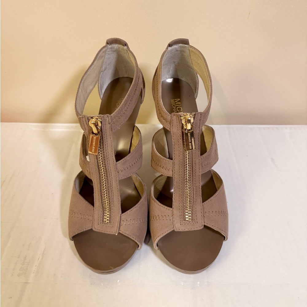 Michael Kors Berkeley TStrap Zip Up Suede - Dark Dune